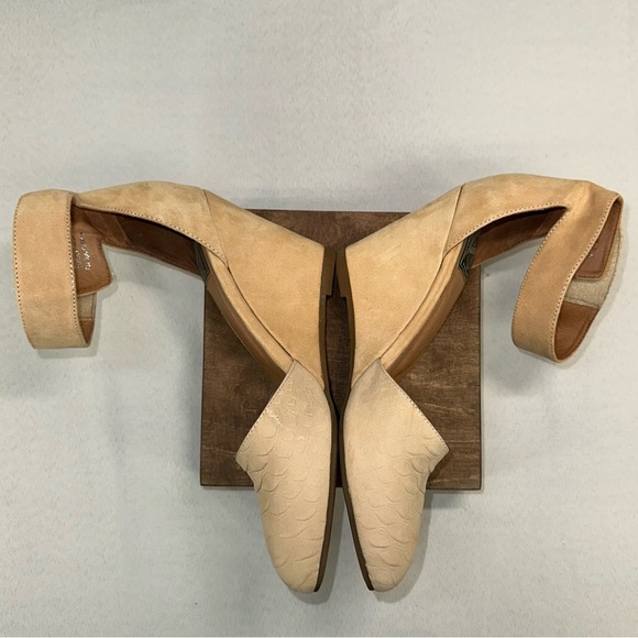 Vintage By Jeffrey Campbell Tatum Cream Python Wedges Heels Size 8.5 - Picture 5 of 11